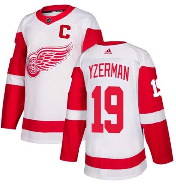 Mens Detroit Red Wings #19 Steve Yzerman White Stitched Jersey Dzhi->detroit red wings->NHL Jersey